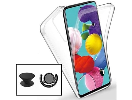 Carcasa + Soporte + Anillo de Soporte Xiaomi Redmi Note 10s PHONECARE 360° Impact Protection Transparente / Negro