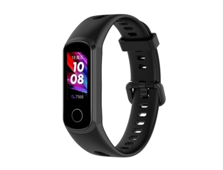 Correa de reloj inteligente para Huawei Honor Band 5i / Band 4 Correa de silicona con hebilla de metal, Talla: tamaño libre (negro)
