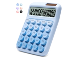 Calculadora Csyy con pantalla LCD grande de 12 dígitos, doble alimentación (solar y batería) (azul)