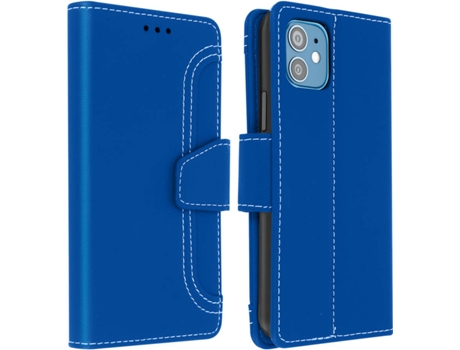 Funda iPhone 12 Mini AVIZAR Libro Monedero Azul