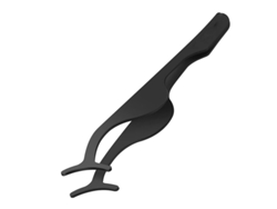 Linjou Aplicador De Pestañas Postizas De Acero Inoxidable Negro De 2 Piezas Para Extensiones