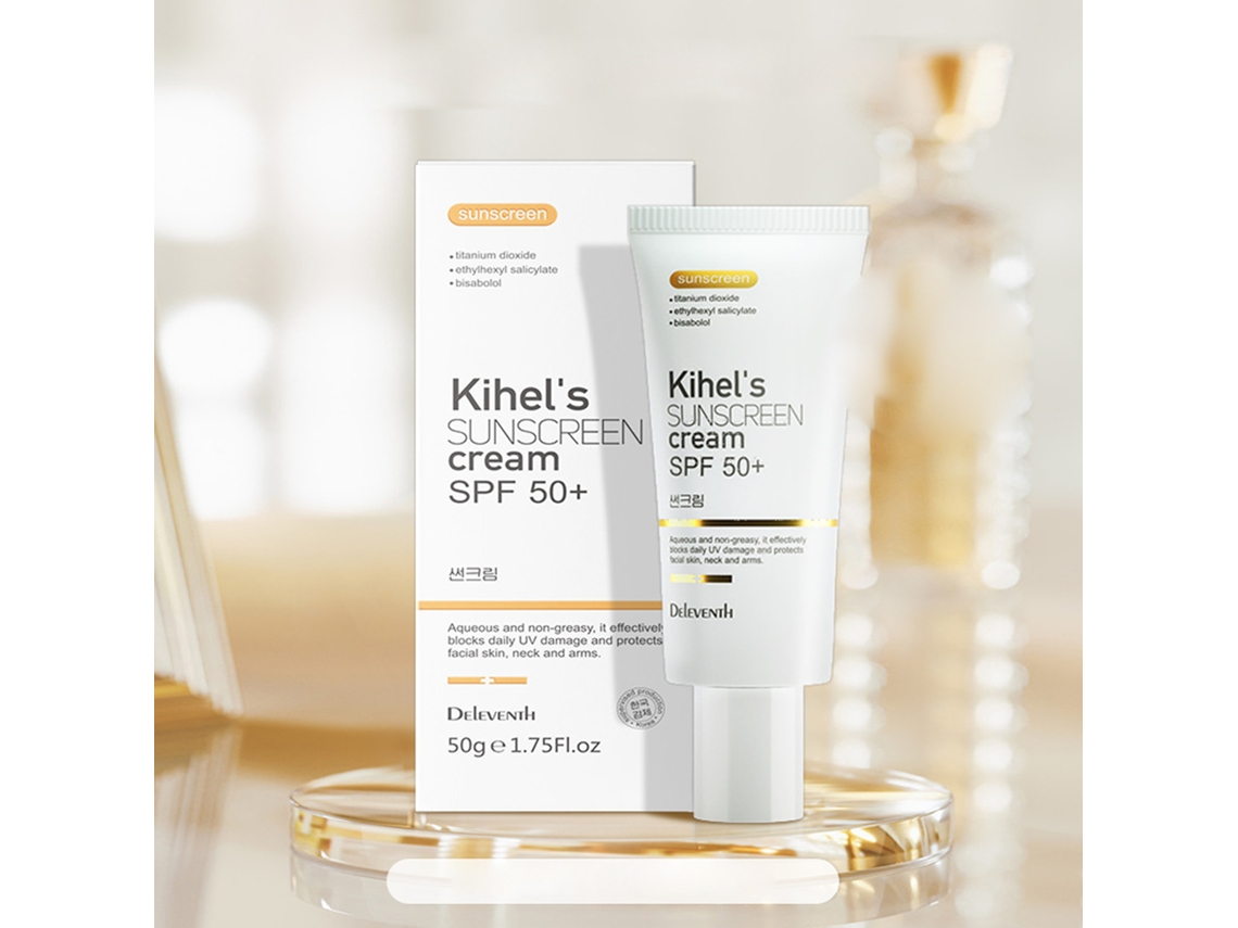 Deleventh Protector Solar Blanqueador SPF50+ 50g, Absorción Rápida, No Grasoso, para Piel Seca, Sensible, Grasa y Acnéica