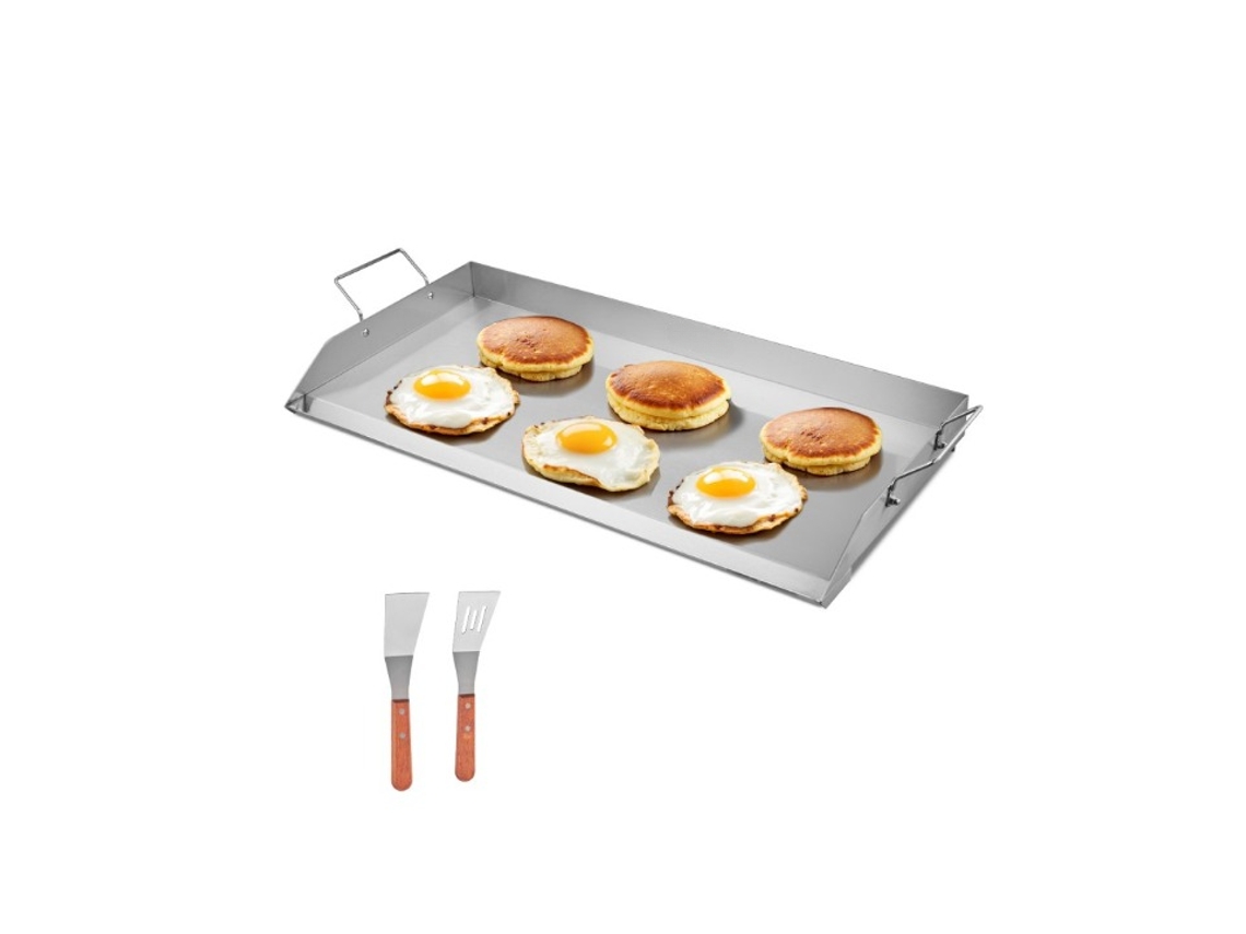 Parrilla Plana de Acero Inoxidable para Barbacoa 809x370mm Resistente a 260°C Tekmaquinas