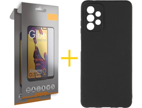 Kit Funda + Protector de Pantalla Samsung A32 5G SKYHE Cristal Templado 5215 Negro
