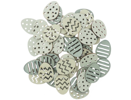 48 Confetti - Huevos de Pascua - Menta - Madera