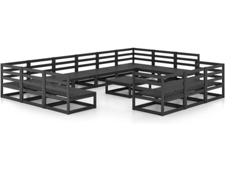 Conjunto 14 de muebles de jardín VIDAXL madera maciza de pino