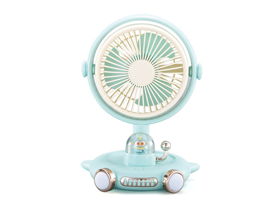 Mini ventilador para portátil recargable por USB con soporte para bolígrafo amarillo