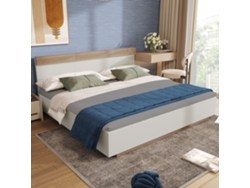 Cama Suspendida Sonoma Blanca De 205x184 Cm, Roble.