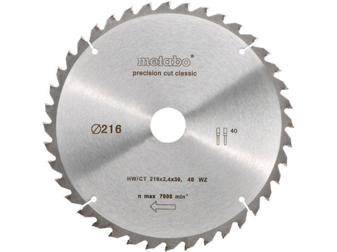Disco de Sierra Circular METABO 628060000 (Ø 21.6 cm)