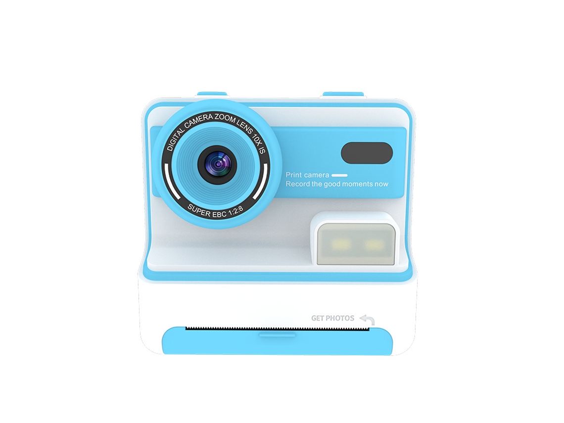Cámara de fotos para niños, fotografía instantánea e impresión, cámara frontal y trasera dual, pantalla HD de 2,4 pulgadas, azul SZIQIQI