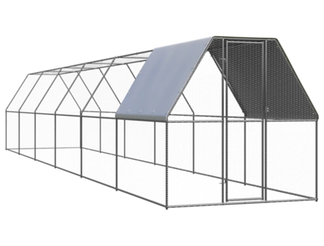vidaXL Jaula gallinero de exterior de acero galvanizado 2x12x2 m