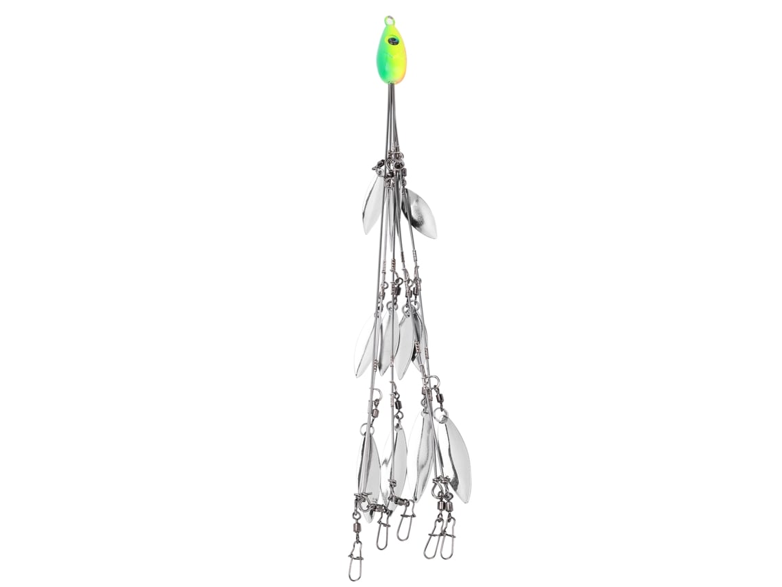 2026rebe-rig Paraguas Con 12 Cuchillas Y Giratorios Kit De Carnadas Artificiales Para Pesca Multilure (verde)