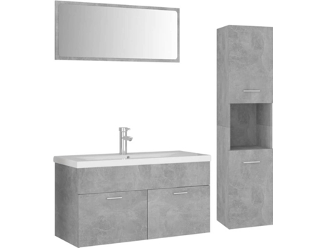 Conjunto de muebles de baño VIDAXL Gris Madera contrachapada (90x38.5x46 cm)