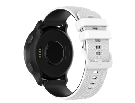 Correa de Silicona dos colores 22mm textura de rejilla para Suunto 5 Peak/Samsung Galaxy Watch3 45mm/Huawei Watch 3 - blanco/negro