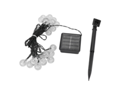 2026-luces De Cadena Solares 20 Led Ip65 Impermeables 2 Modos Lámpara De Bolas Decorativa Exterior Para Camping Fiesta 16.4ft Luz Blanca