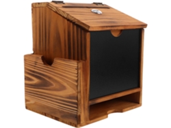 Buzón De Pared Con Cerradura, De Madera Maciza, 20x17x23 Cm, Buzón Seguro