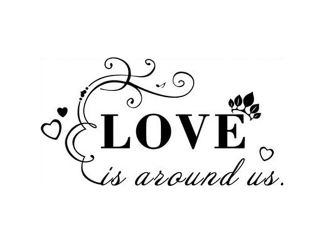 Adhesivo decorativo de pared Baok-sticker "El amor nos rodea" para sala de estar y dormitorio, fondo decorativo