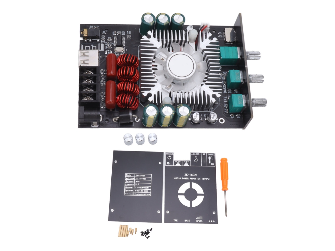 Módulo Amplificador De Potencia Digital Bluetooth Con Ajuste De Graves Y Agudos, Placa Amplificadora De 15-36 V Cc