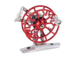 Carrete de pesca en hielo portátil de aluminio rojo