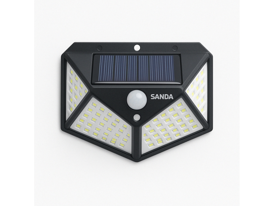 Luz de entrada LED Sanda SD 6003 negra con sensor de movimiento, 3 modos de luz y panel solar