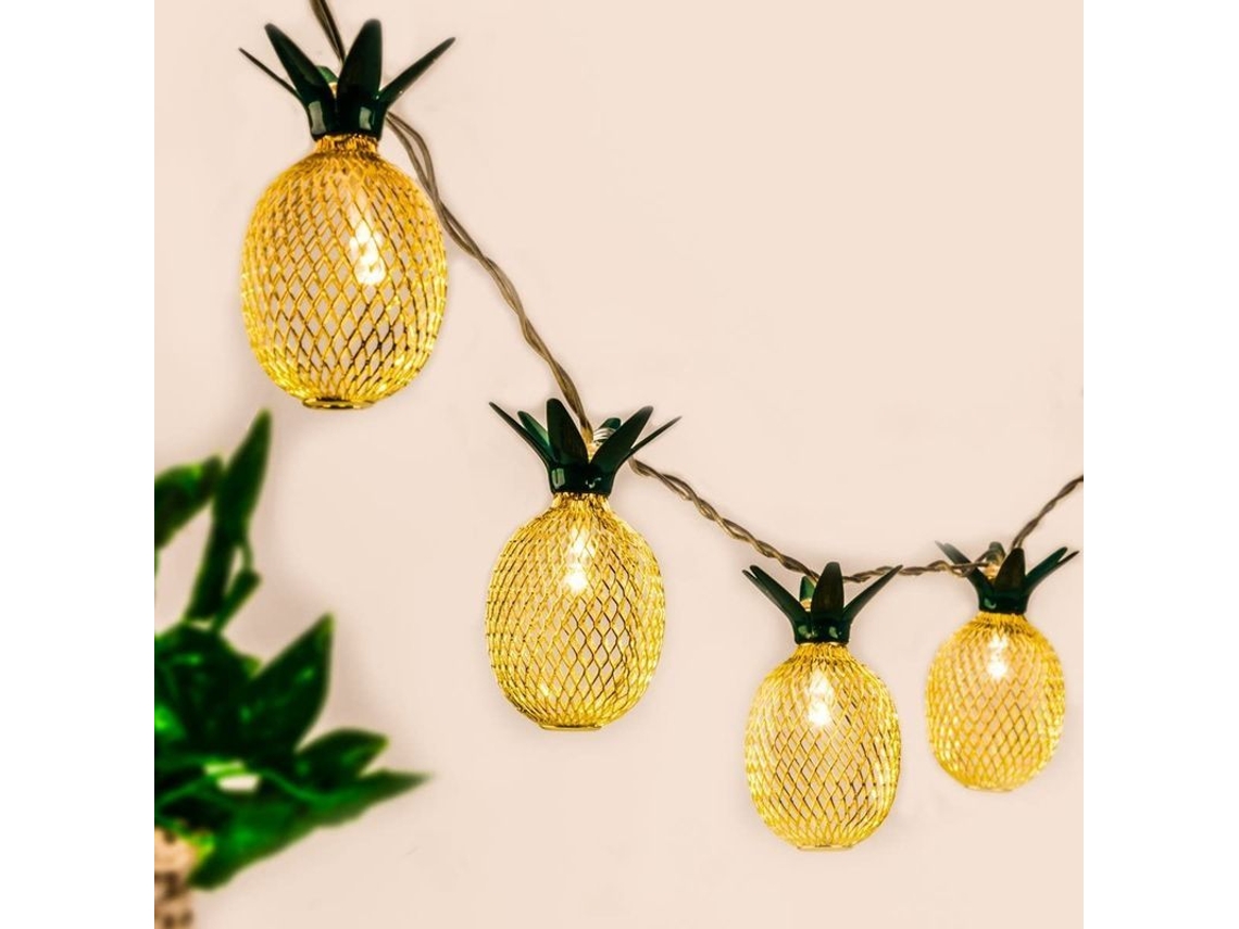 Guirnalda De Luces Con Forma De Piña, Con 10 Led, 3 M, Funciona Con Pilas, 2 Modos, Para Jardín, Hogar, Fiestas, Bodas Y Cumpleaños.