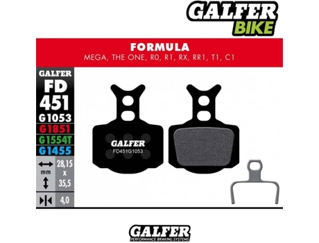 Pastillas de Freno GALFER Standard Formula Mega,One,R0,R1,Rx,Rr1,T1,C1,Cura