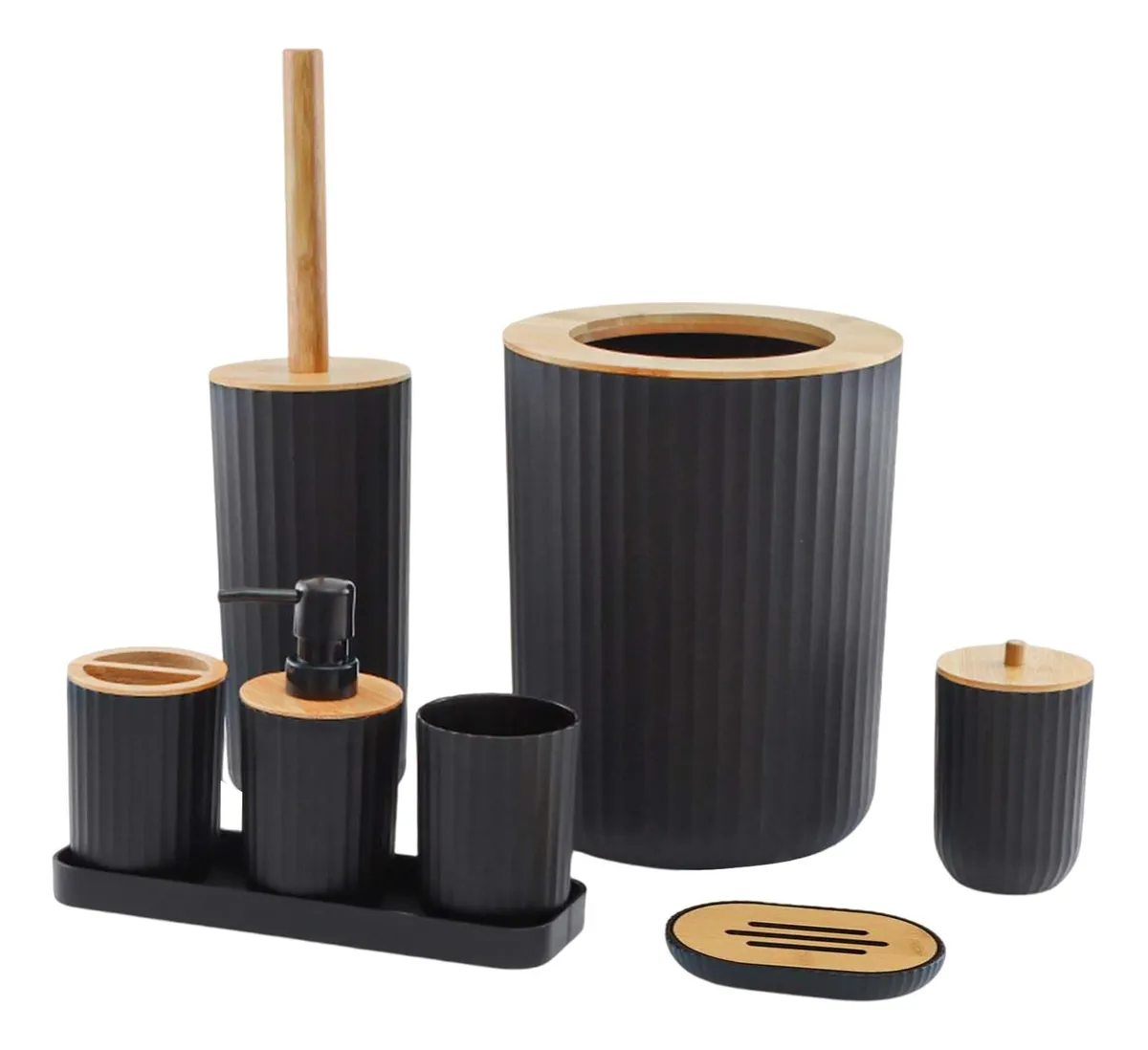 Juego de accesorios de baño de 7 piezas Trash Canvayotoy