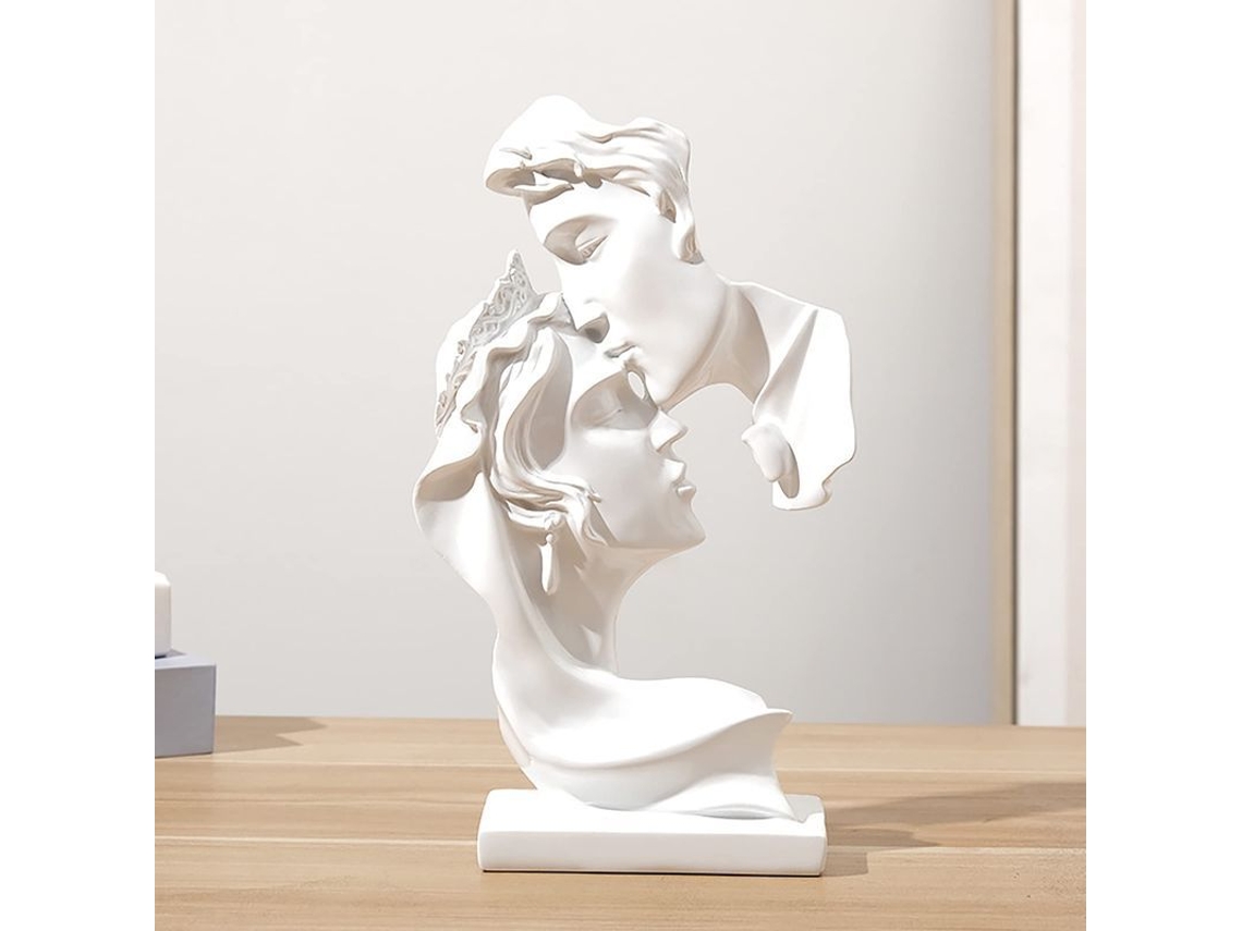2026-estatua De Pareja Linjou Regalo Para Boda Cumpleaños Escultura De Cabeza Arte Decoración Resinado Blanco