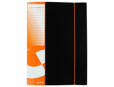 Carpeta Clasificadora GRAFOPLAS 100 Estuches Negro A4 Tapa Dura