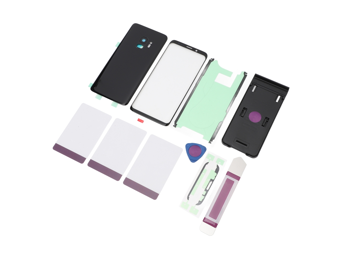 Cambio De Tapa Trasera De Vidrio Y Pantalla De Lente Exterior Frontal De Vidrio Para Samsung Galaxy S9 Negro
