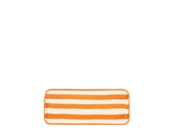 Juego De 2 Platos Rectangulares Lido Serie Righe, Cerámica Artesanal Naranja, Hecho En Italia, Diseño Elegante Y Moderno Para Vajilla De Lujo.