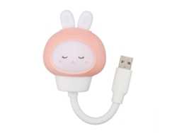 Luz Nocturna Led Usb Con Control Por Voz, 3 Niveles De Brillo, Portátil Y Con Un Adorable Diseño De Conejito.