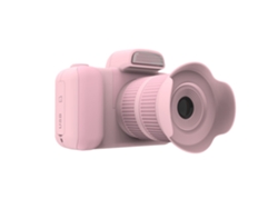 Mini cámara réflex digital infantil de alta definición con doble cámara, color rosa.