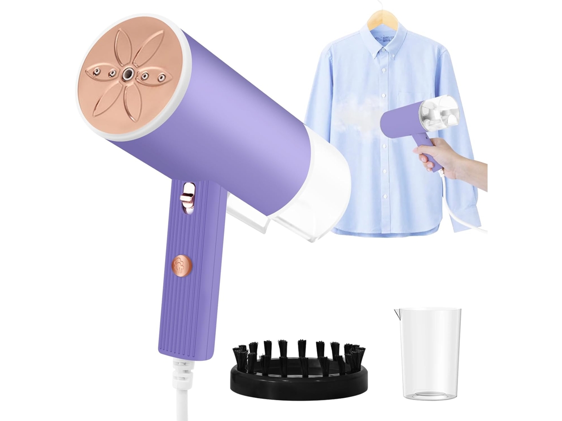 Mini Ferro Vapor Roxo 1000w Calentador 10 S 130ml Doblable Portátil Para Ropa
