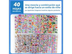 Set de pegatinas 3D para decorar cuadernos MDUG (40 hojas infantiles)