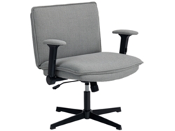 Silla Oficina Reposabrazos Plegables Lino Gris Ancha