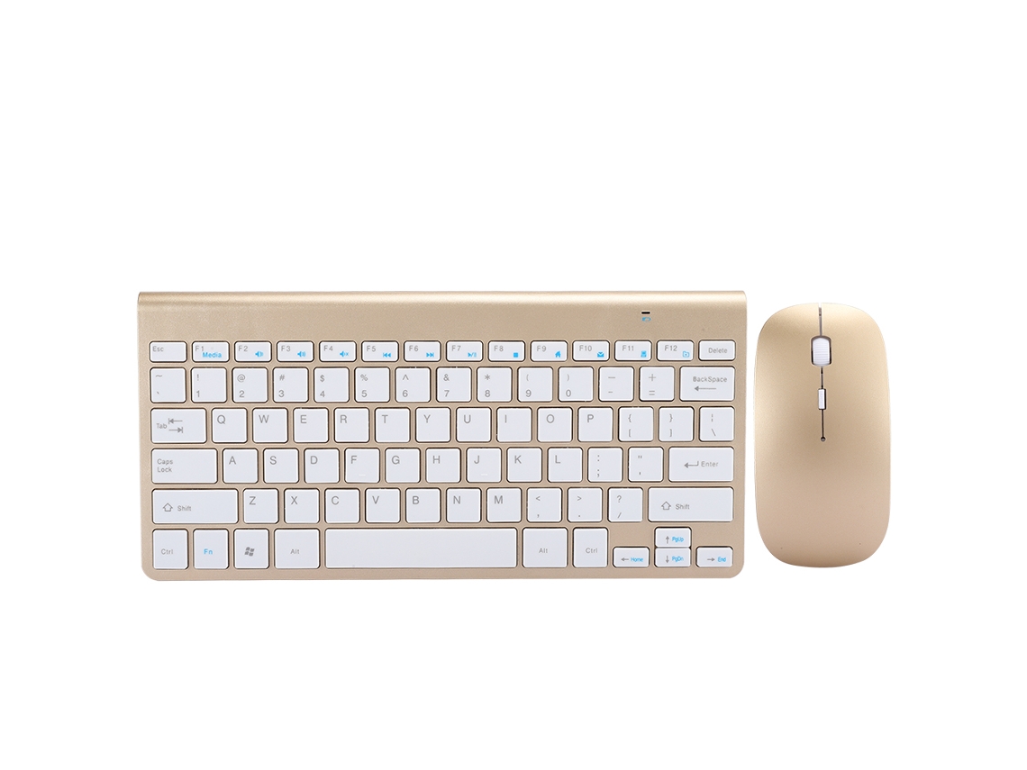 Conjunto De Teclado Y Ratón Inalámbricos, Ultrafinos, Silenciosos, Para El Hogar Y La Oficina, Accesorios Informáticos De 2,4 Ghz (dorado)