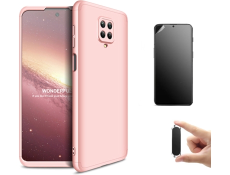 Kit Carcasa, Protector y Soporte Xiaomi Redmi Note 9 Ultimatte Slim Armor 360º Rosa