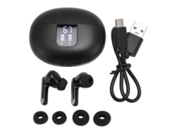 Fones De Ouvido Bluetooth 5.4 Sem Fio Com Display Digital Redução De Ruído Eq Longa Bateria Preto