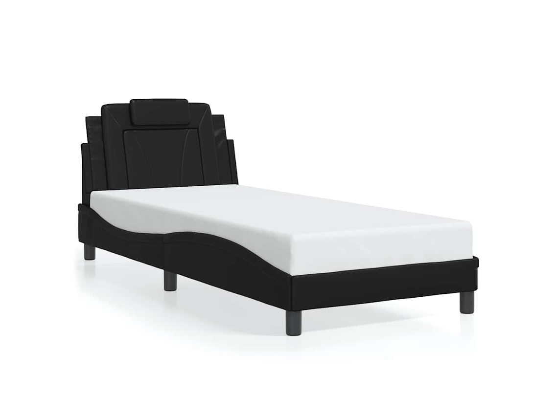 Maison Exclusive - Estructura De Cama Viana Sin Colchón Cuero Sintético Negro 90x200 Cm