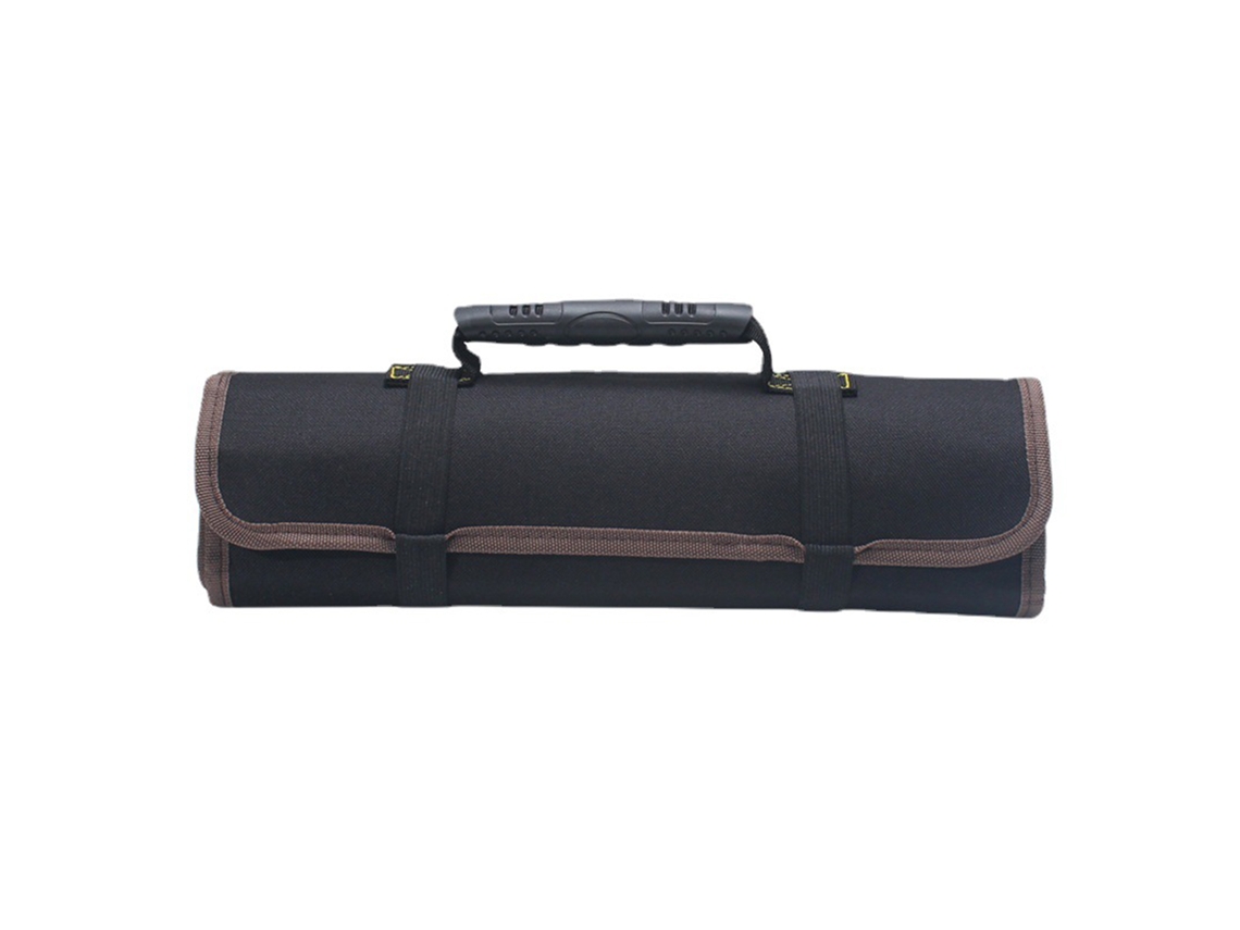 Bolsa De Herramientas Enrollable Negra Oxford 600d Con Múltiples Bolsillos Para Electricistas.