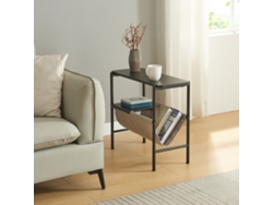 Mesa auxiliar Samnanger con revistero acero 60x28x53cm - Negro [EN.CASA]