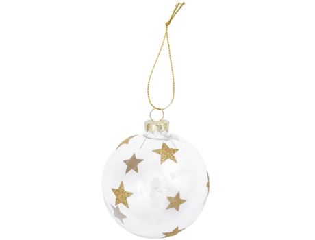 Bola de Navidad de cristal estrellas doradas Ø 8 cm