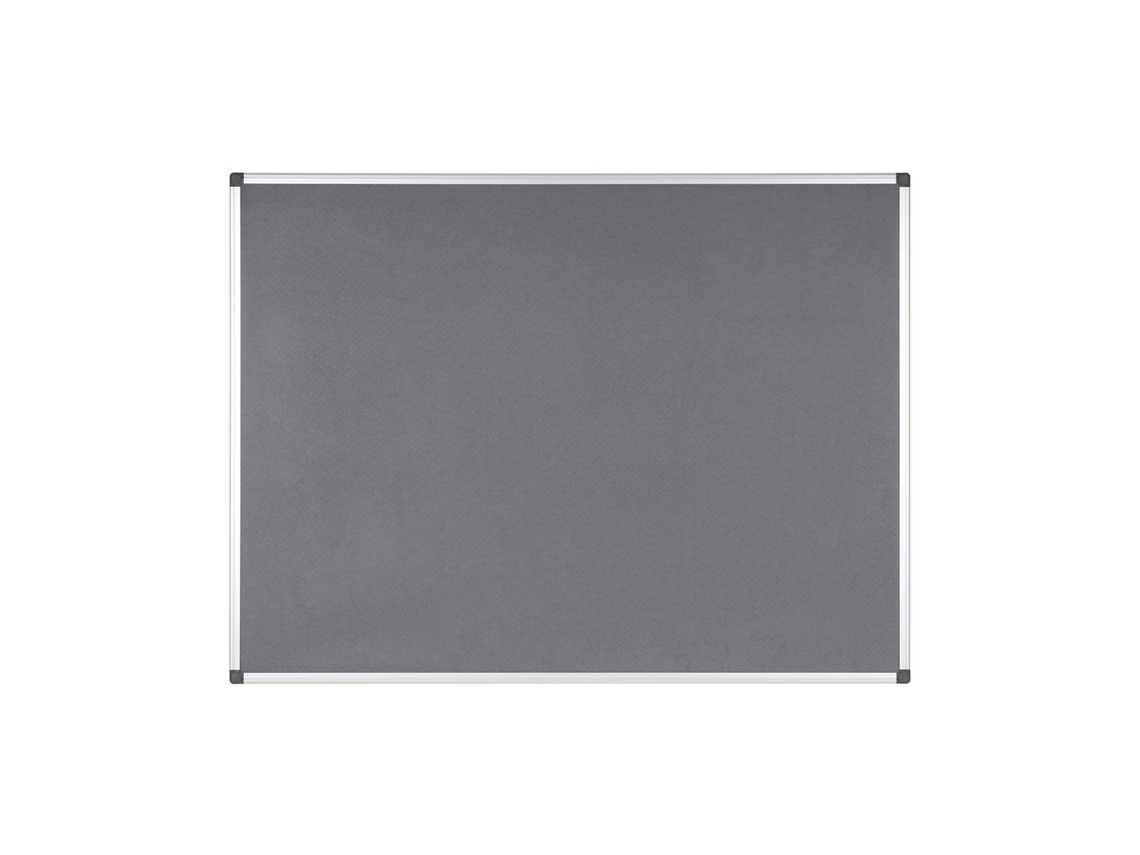 Bi-office Maya - Tablón De Anúncios De Fieltro Gris Con Marco De Aluminio, 120 X 90 Cm