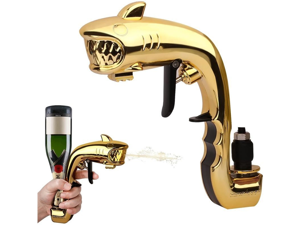 Pistola de champán dorada, dispensador de bebidas a presión, proyector de cava para fiestas y regalos