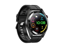 Reloj inteligente con monitorización de frecuencia cardíaca y presión arterial, llamadas Bluetooth, reloj deportivo (correa negra)