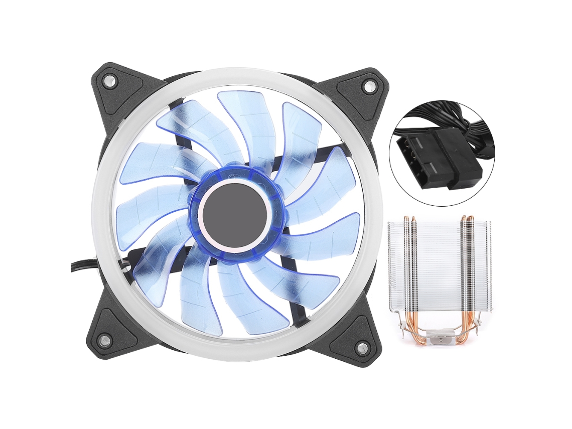 Enfriador De Cpu Ultra-silence Fan 6 Tubos De Latón Radiador Para 775amd1155 1366 Escritorio Aurora Azul