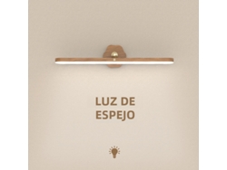 Luz De Noche Led De Madera Con Espejo, Luz Frontal Recargable Magnética, Luz De Borde Sensible Al Tacto.