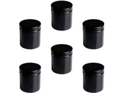 Envases De Maquillaje Y Tarros De Crema De Plástico Negro, Juego De 6