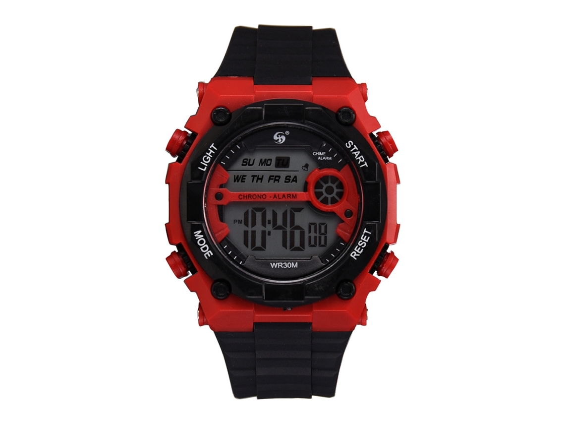 Reloj Casual De Moda Para Hombres Estudiantes Con Correa De Silicona Impermeable Rojo